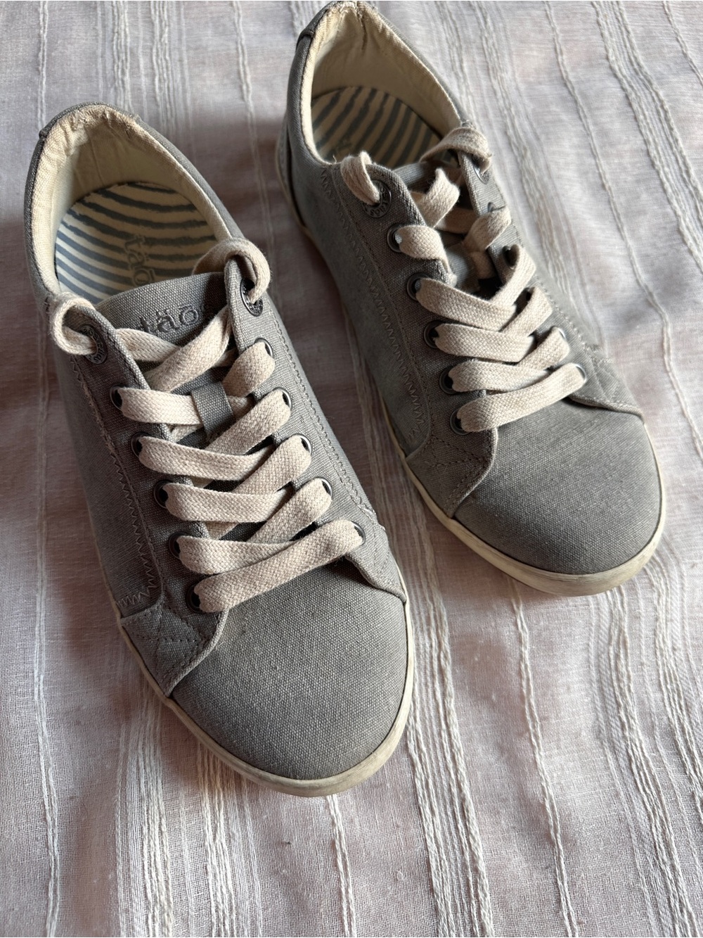 TAOS Footwear Star Gray Canvas Sneaker | 8 Wide - Picture 2 of 5